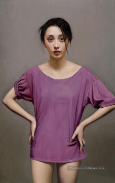 Fille en violet chinois filles Peinture à l'huile